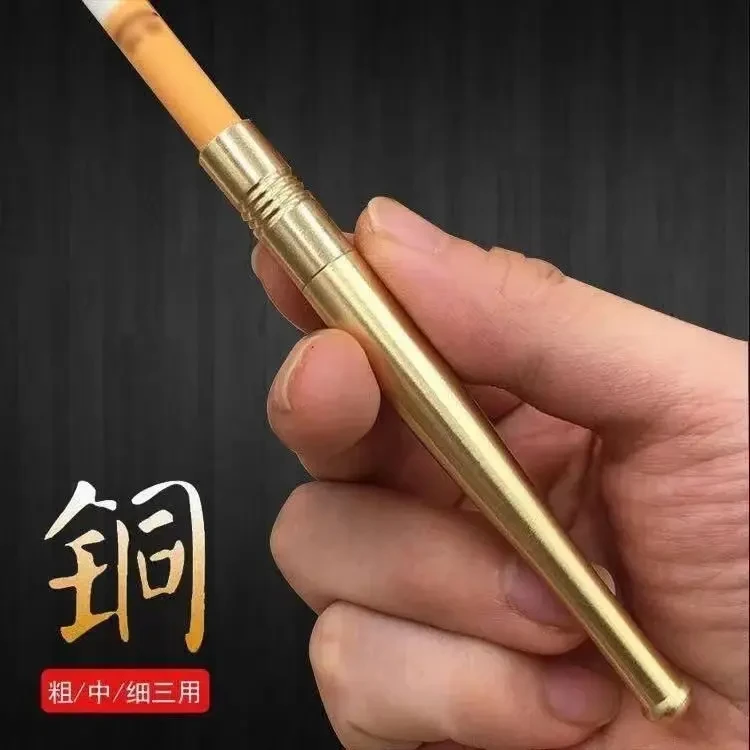 黄铜高档加长过滤杆便携式双用过滤吸烟器可清洗循环型复古多用