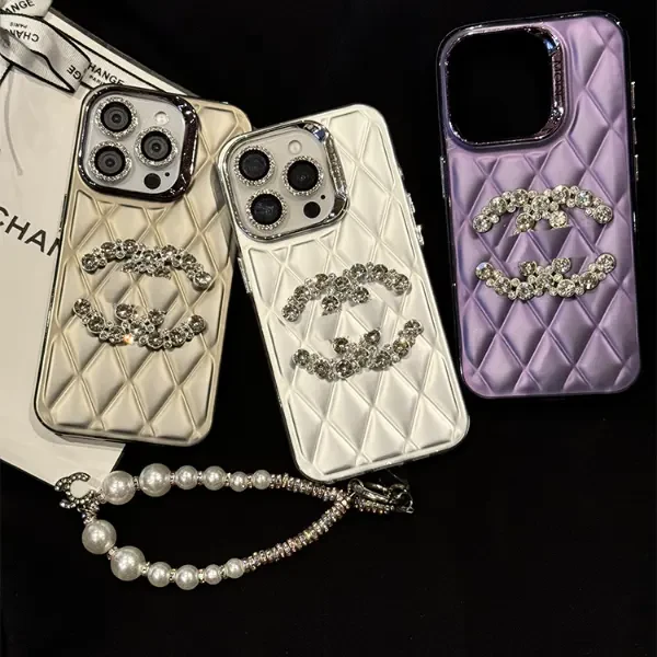 水钻菱格纹电镀适用苹果16promax手机壳iphone15/14/13女款12/11