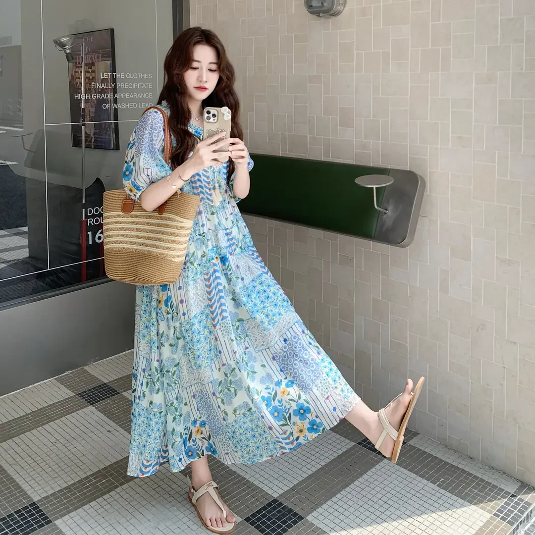 法式碎花小清新连衣裙女夏2025新款减龄海边度假风超好看气质长裙