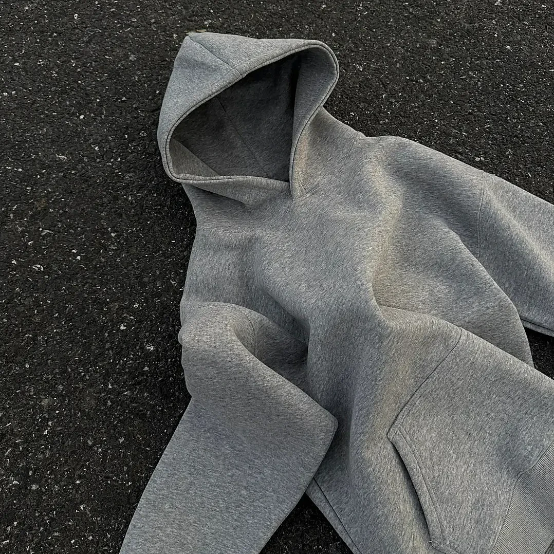 连帽卫衣男士秋季重磅750G美式休闲硬挺加绒上衣纯棉百搭宽松运动