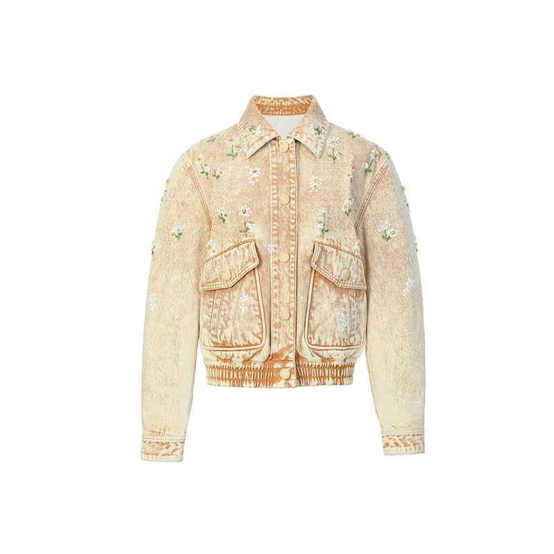 LeFame/拉飞姆2025春季【商场同款新品】雏菊牛仔外套