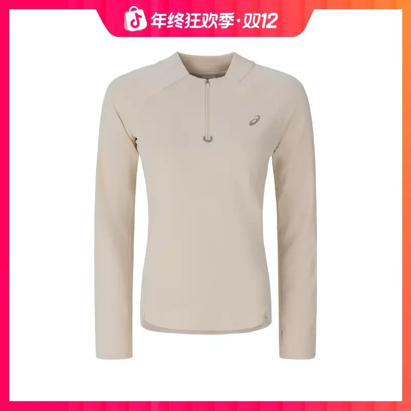 新年战袍ASICS亚瑟士新款女子跑步长袖T恤拉链立领运动长袖
