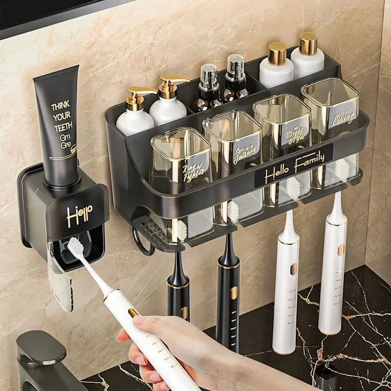 置物架免打孔刷牙杯漱口杯挂墙架子壁挂式卫生间牙刷架牙膏器D793