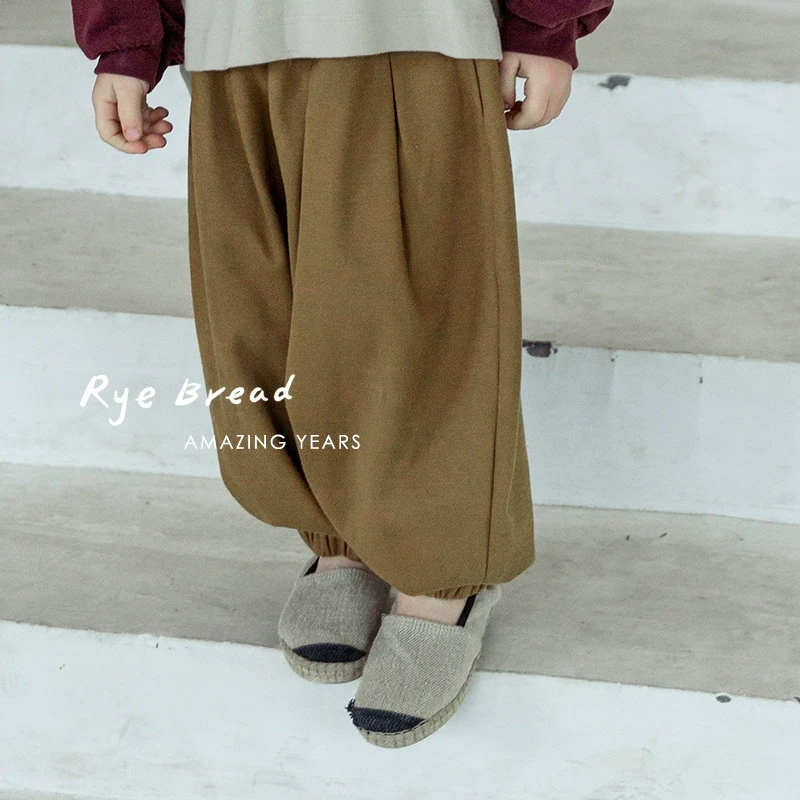 ryebread/黑面包童装 韩版女小童束脚宽松卫裤 5春