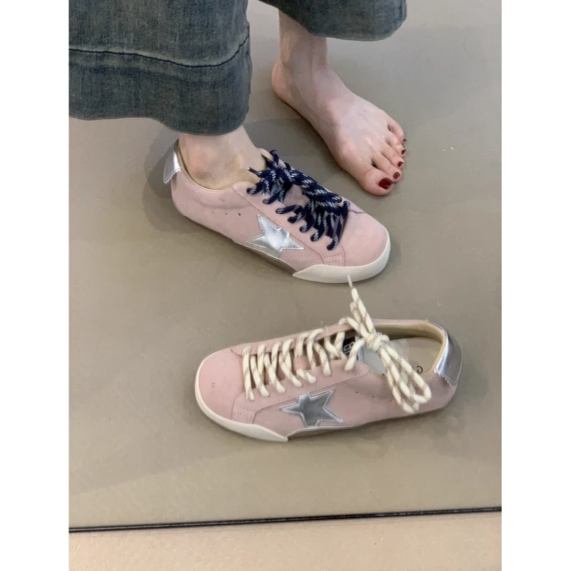 专柜爆款百搭德训鞋女2025年新款复古做旧运动小脏鞋增高小板鞋女