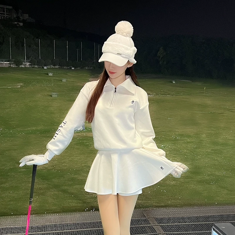 TASHI GOLF 运动长袖卫衣秋冬高尔夫女装运动上衣弹力短裙裤网球