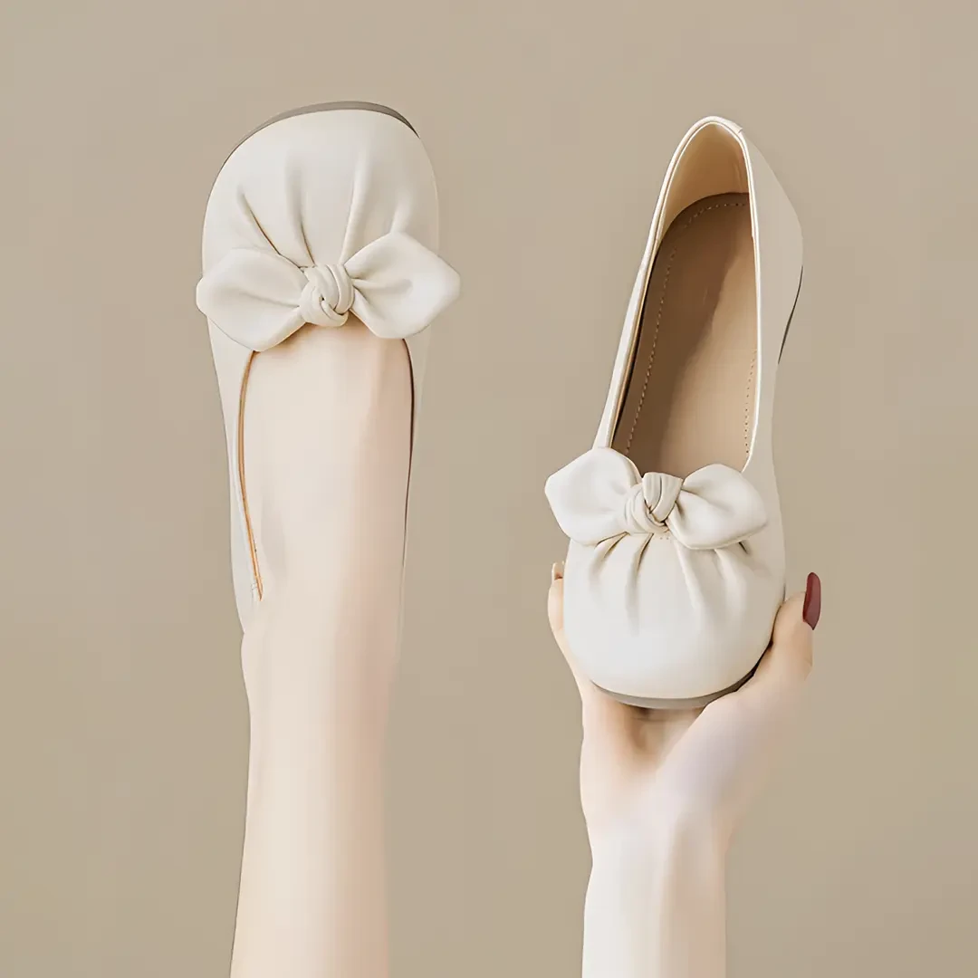 平底单鞋女2025春秋新款法式玛丽珍鞋软底鞋浅口百搭蝴蝶结豆豆鞋