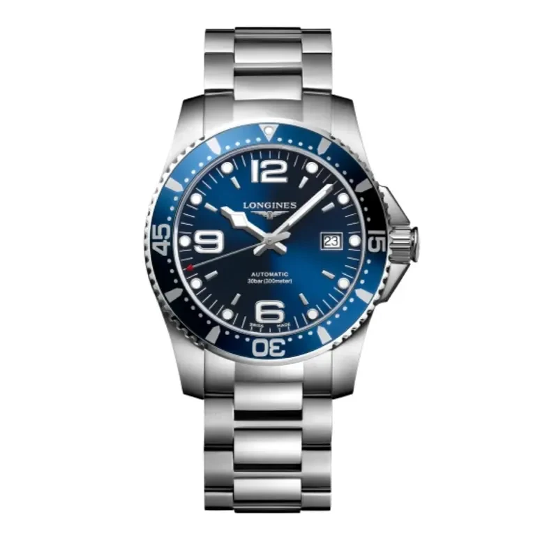 99新 Longines/浪琴 浪琴康卡斯系列742蓝盘铝圈男士机械潜水腕表