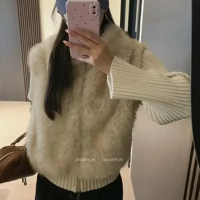 人造皮草  【米妮】“毛绒兔叽”毛毛托卡皮草秋冬外套（袖子不可拆卸