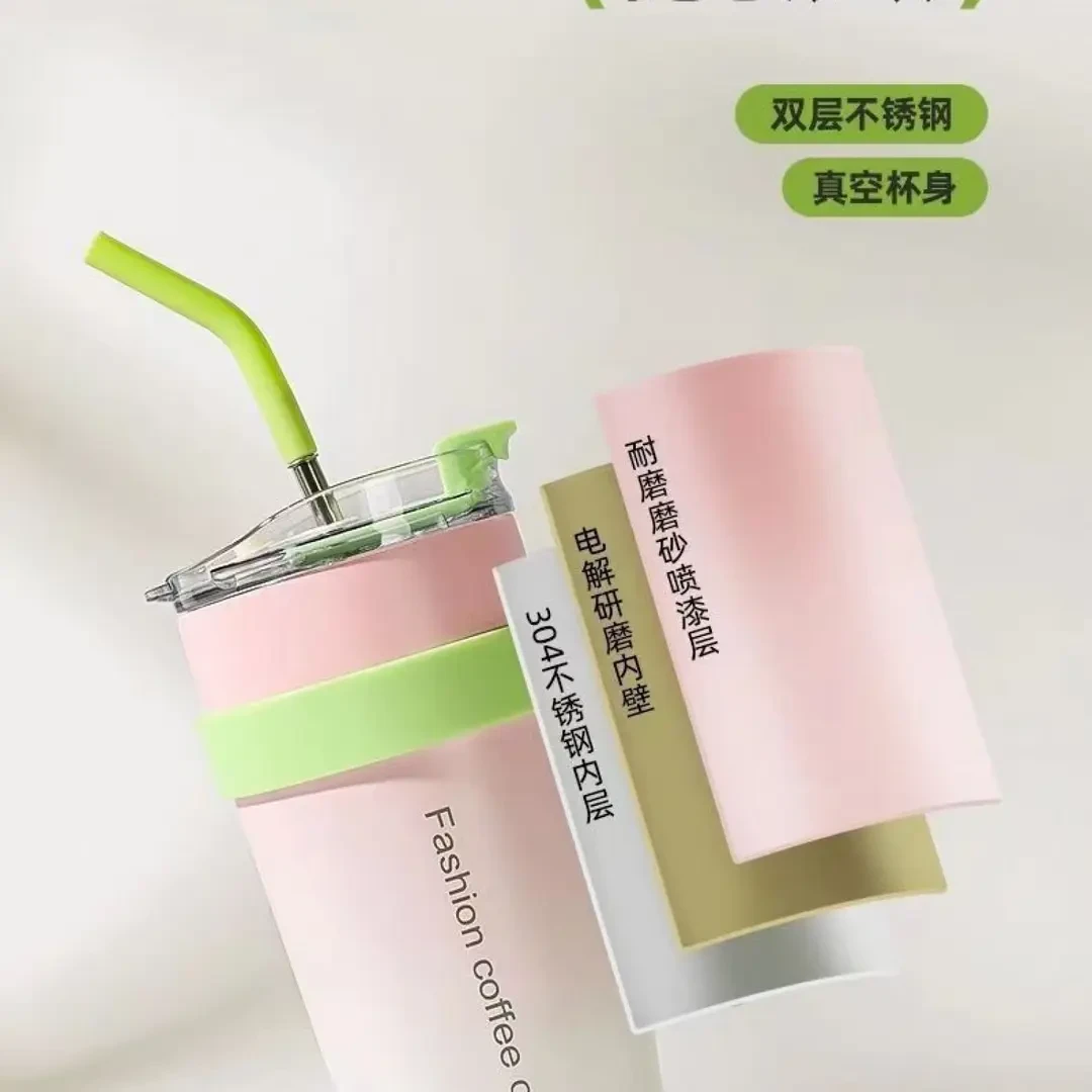 网红40汽车杯大容量不锈钢保温杯带手柄女生高颜值运动巨无霸水杯