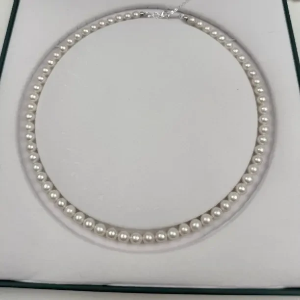 天然淡水珍珠锁骨链6-7mm精致近圆强光珍珠项链