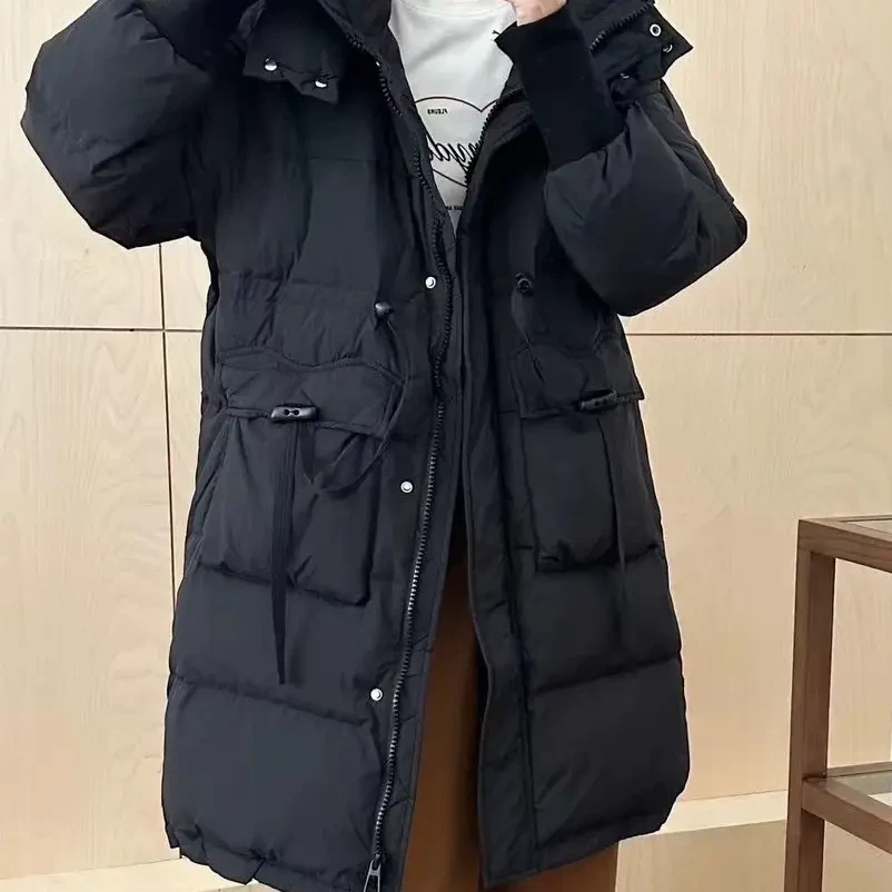 可拆卸优等品常规中长款女宽松收腰潮流黑色