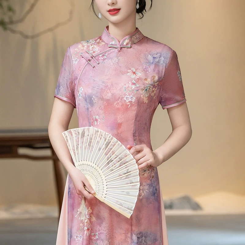 高端绝美新中式旗袍民国风2025新款老上海晚礼服日常可穿连衣裙夏