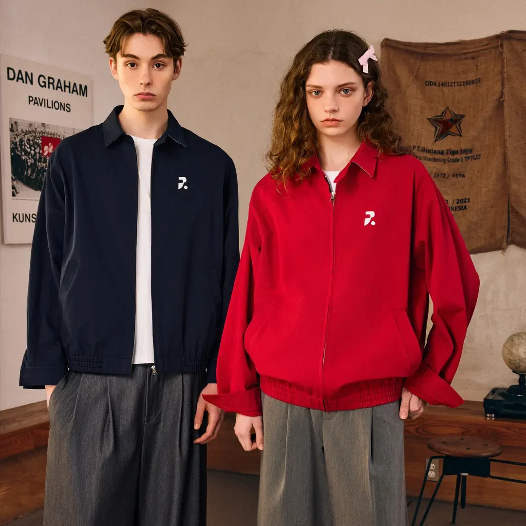 RASS国潮立领长袖潮流刺绣户外夹克翻领撞色拉链常规款休闲夹克