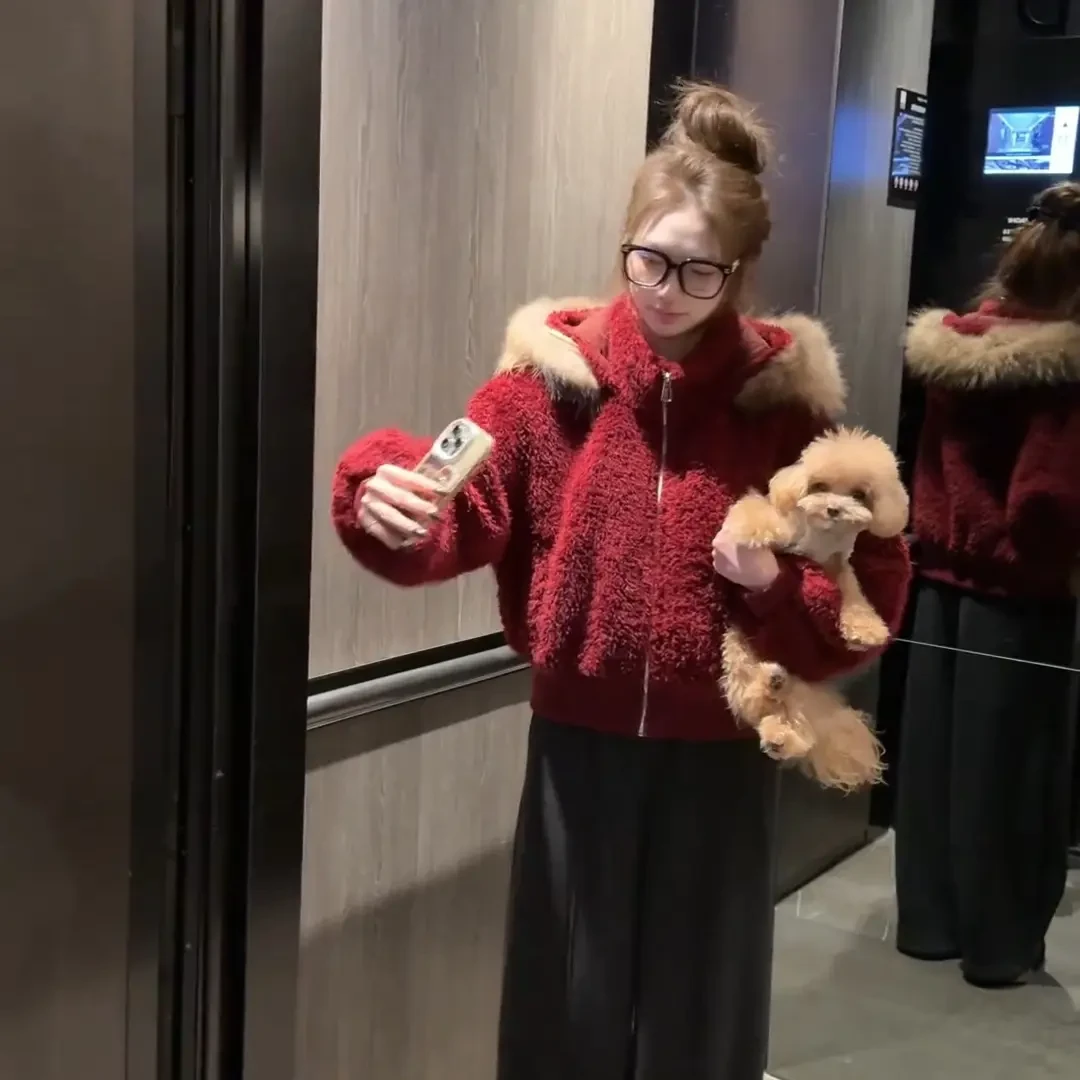 2026年早春新款韩系气质百搭连帽外套高腰休闲裤两件套装