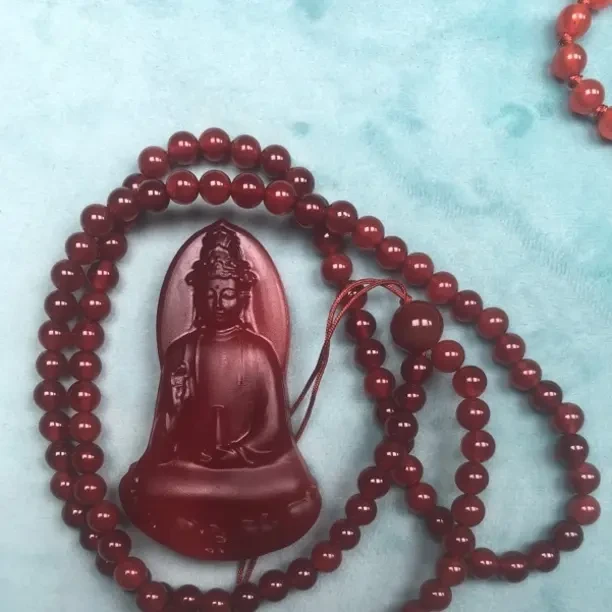 天然巴西红玛瑙素衣观音