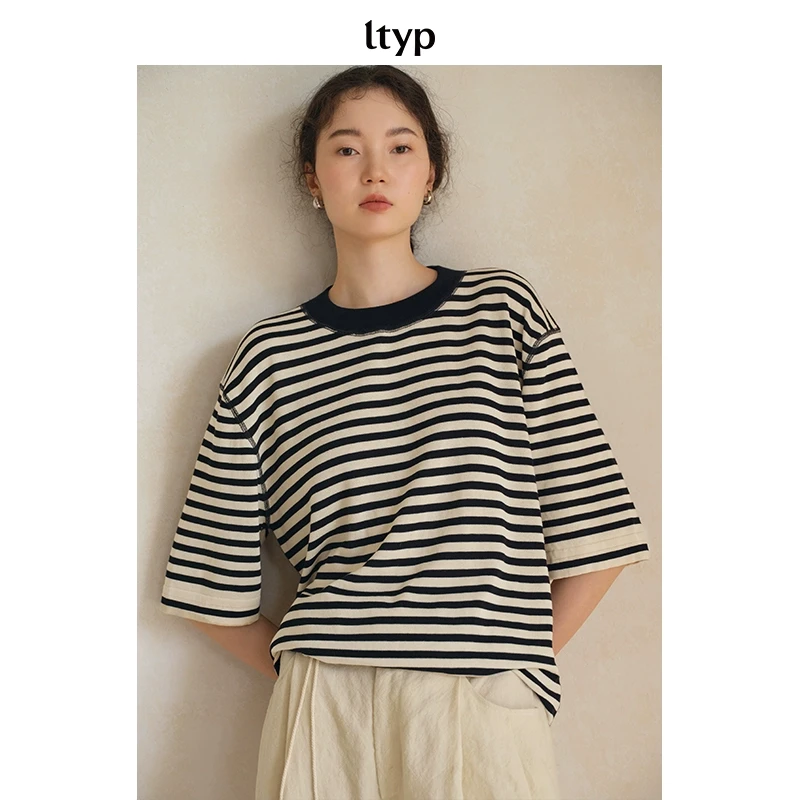 ltyp 2.1 亚麻棉经典升级小众条纹T恤E102251024