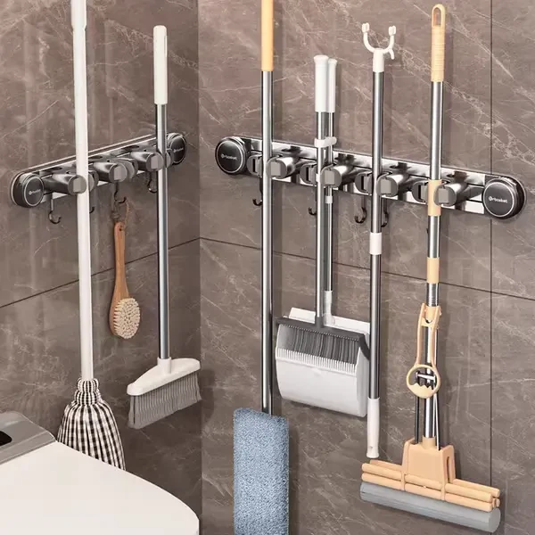 吸盘拖把壁挂夹扫把拖布免打孔挂钩固定神器卫生间浴室门后置物架