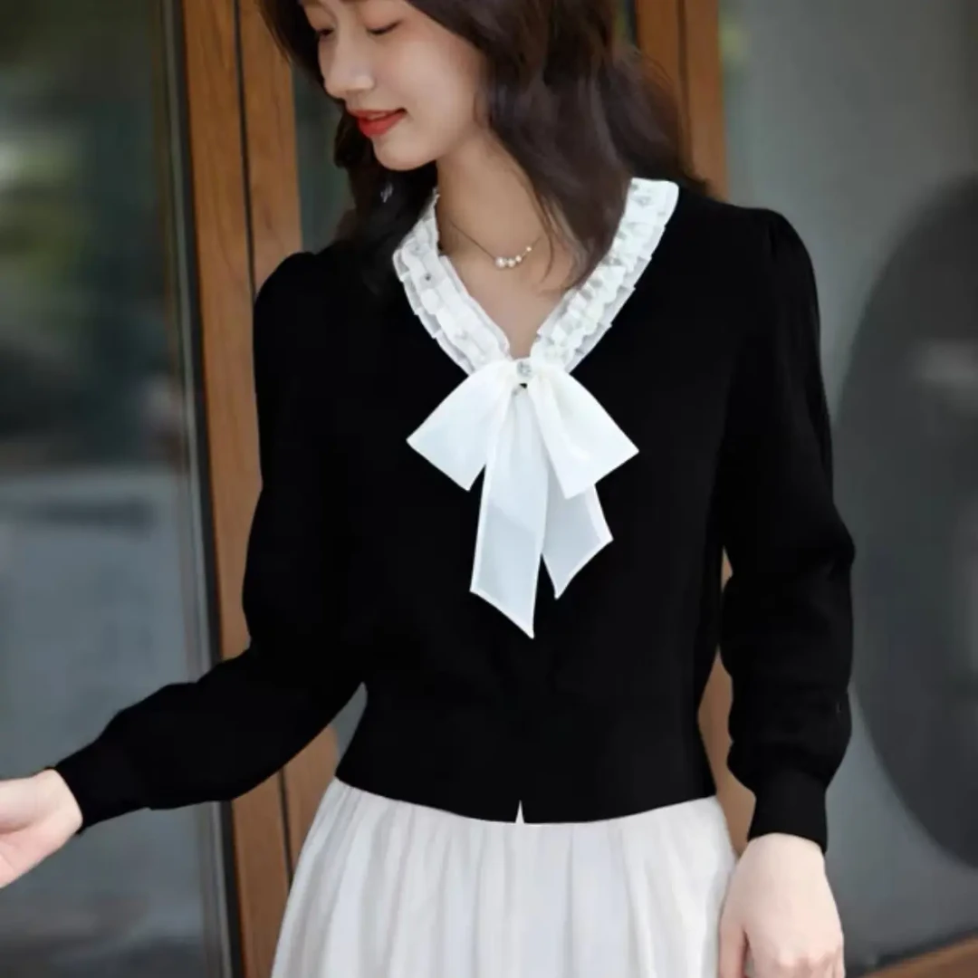 新款蝴蝶结显瘦百搭上衣456