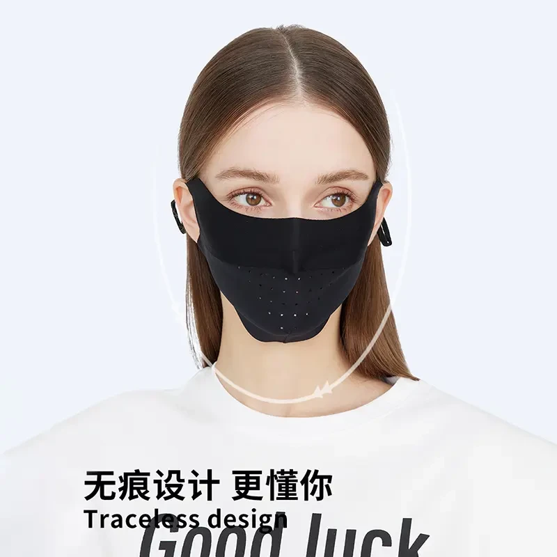 夏季凉感冰丝无痕防晒口罩薄款透气立体护眼角遮阳防紫外线面罩女