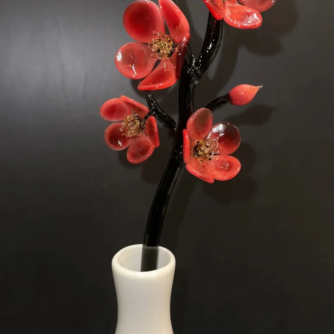 【敢敢烧琉璃专属】纯手工新中式腊梅琉璃花枝室内摆件