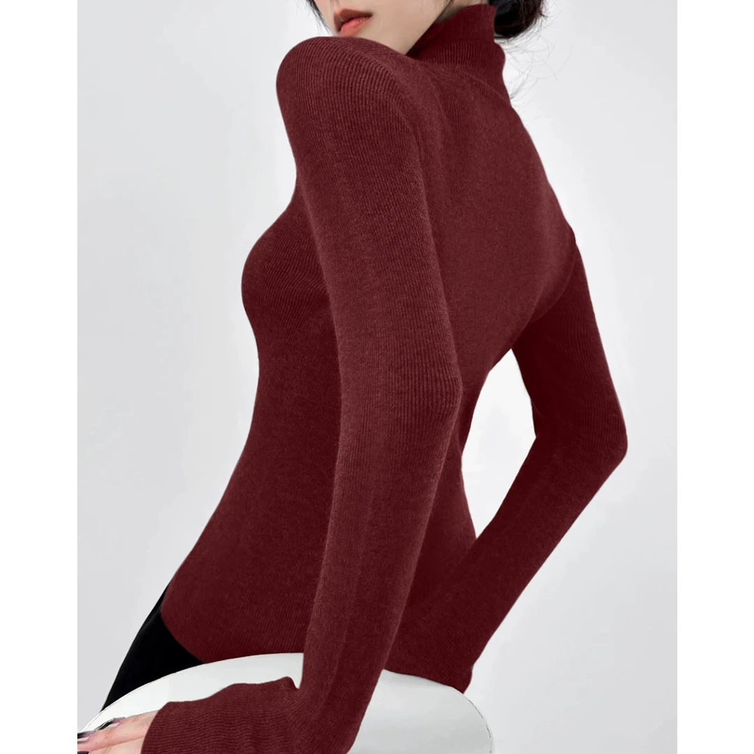 韩系高级感洋气搭配外套内搭2025年春季新款堆堆领打底衫上衣女装