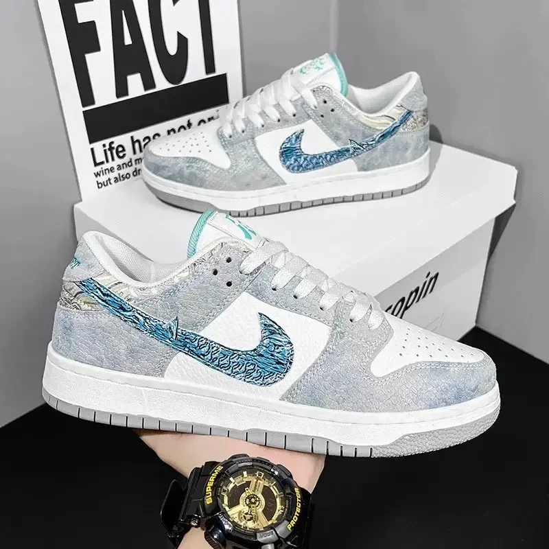 夏季正版官方正品aj男白紫鸳鸯低帮板鞋空军三太子敖丙dunk运动鞋