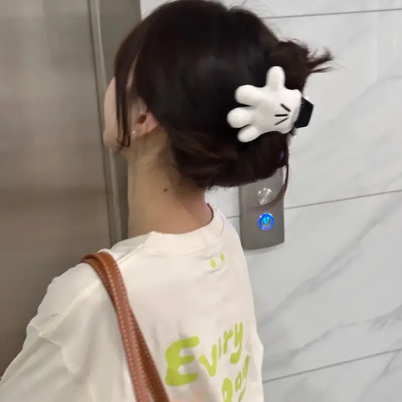 可爱米奇小手抓夹ins风立体公仔发卡手掌发夹夸张创意鲨鱼夹法式