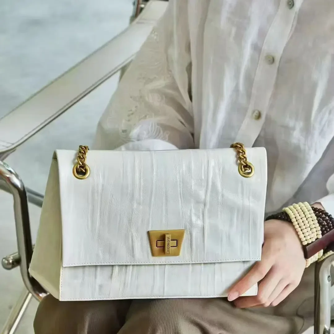 简约风双根磁扣斜挎款时尚潮流单根单肩包翻盖款