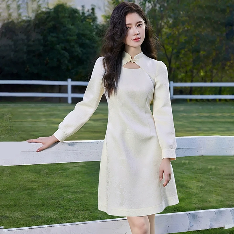 43395【N系列】国风盘扣旗袍连衣裙W42AL589