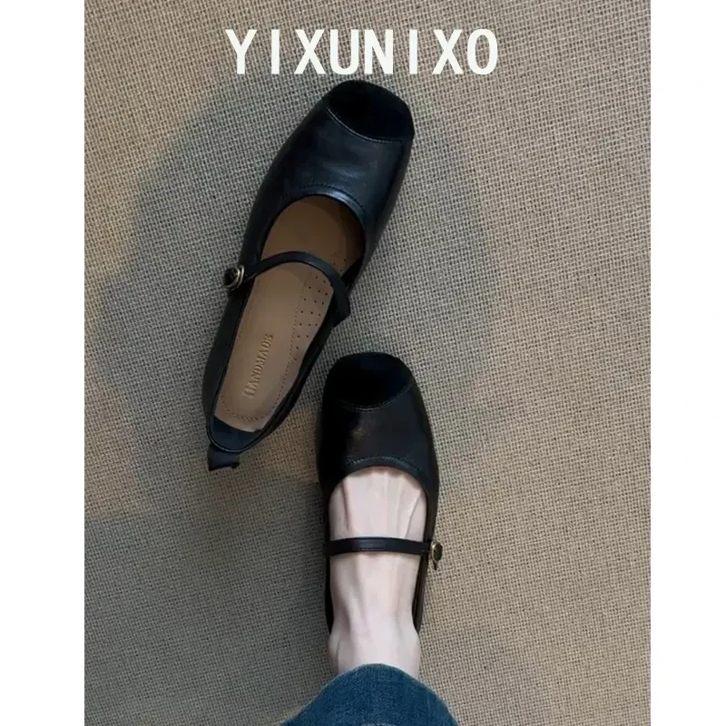 超软小鞋~复古法式单鞋女底芭蕾鞋浅口软底晚晚鞋子玛丽珍鞋