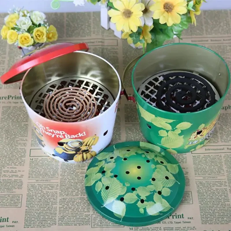 创意蚊香盘带盖防烫蚊香桶加高加大户外露营蚊香盒野钓驱蚊神器