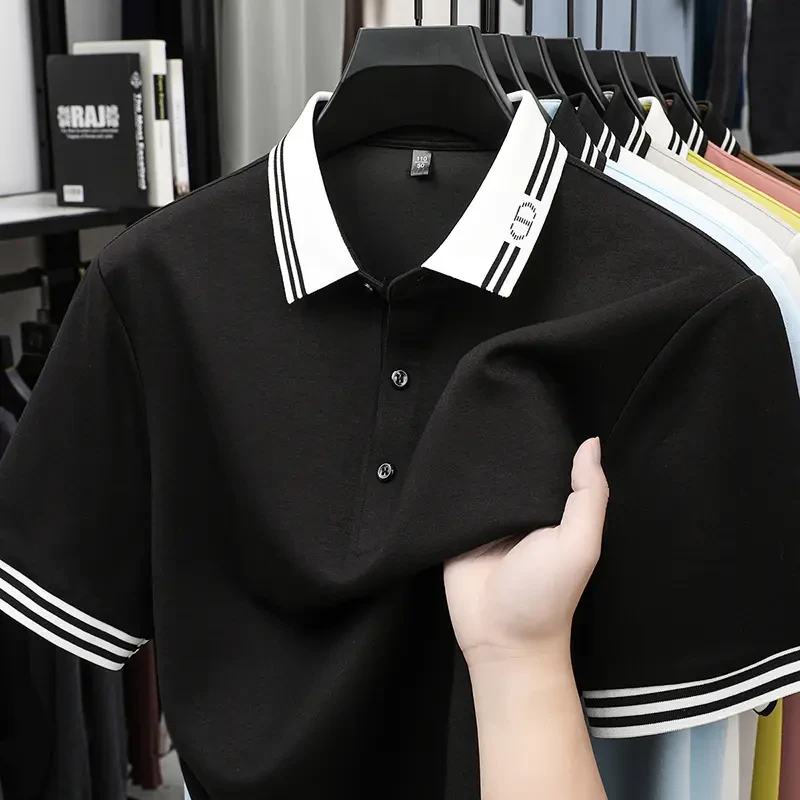 【梦瑶】D1-200孤品捡漏品牌断码剪标polo夏季男士高级感短袖T恤