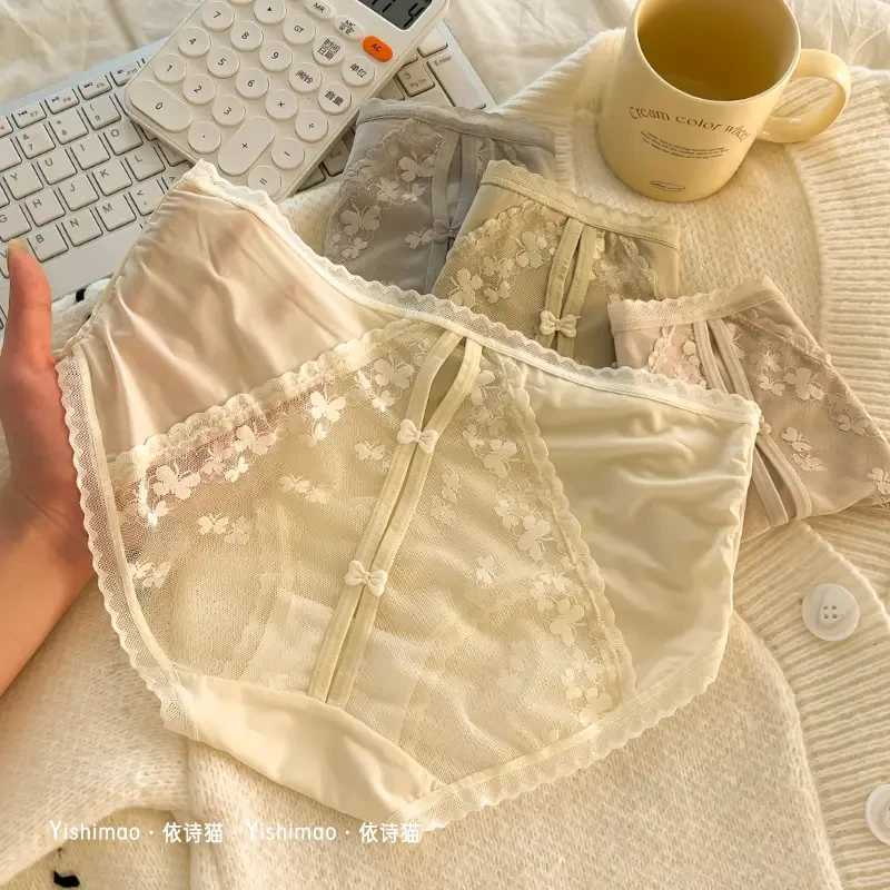 欧若风蕾丝内裤女士性感无痕女生2025新款夏季薄款禁欲短裤