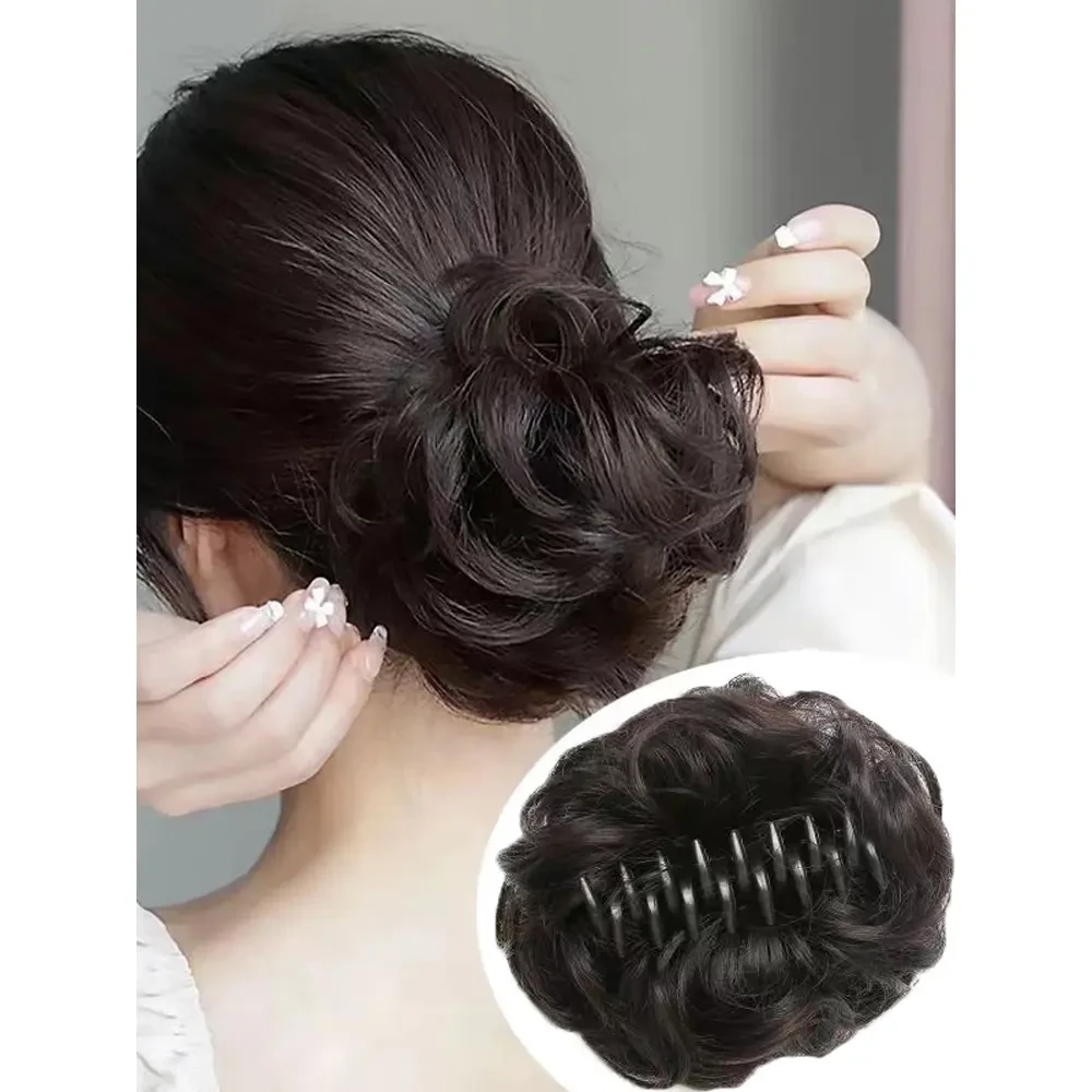 假发抓夹发圈丸子头卷发发包花苞头盘发头饰自然逼真假丸子盘发器