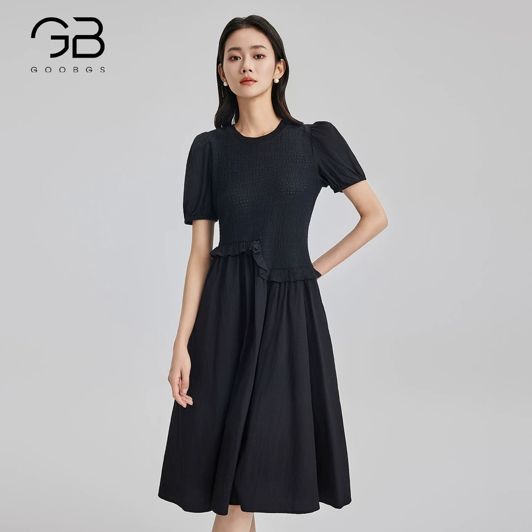 §谷邦GOOBGS气质收腰连衣裙裙子G3242198