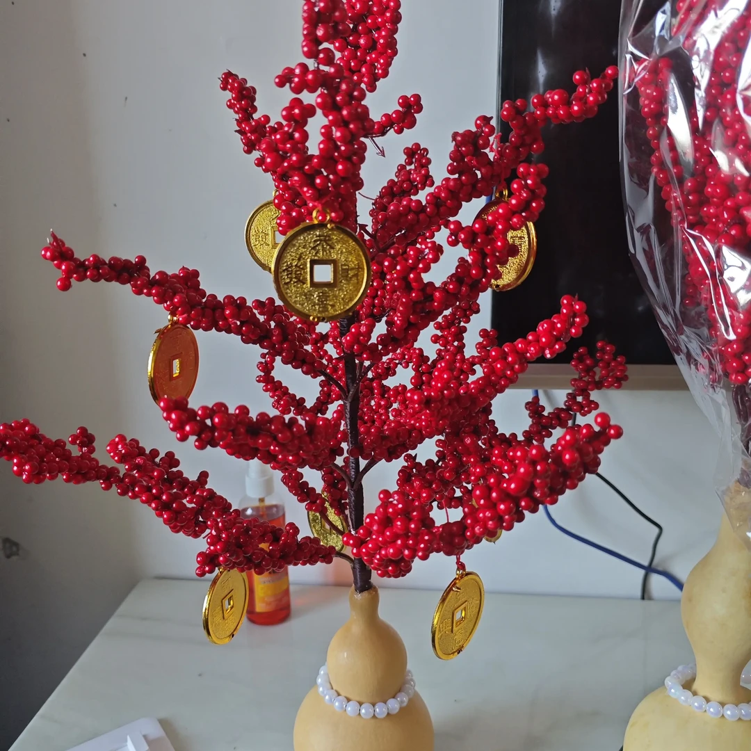 发财树红果树仿真摇钱树室内客厅店铺开业摆件装饰