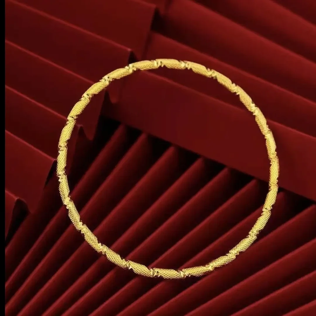 手镯 单圈闭口雕花实心精工高定手镯