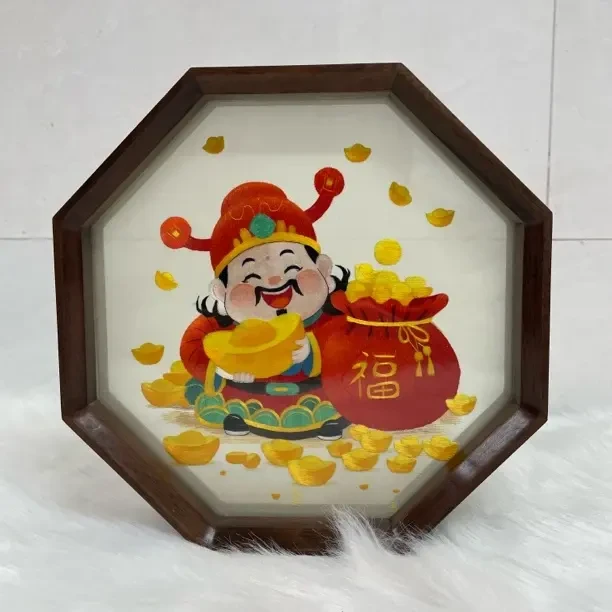手工精品苏绣双面绣胡桃木摆件古典非遗图案