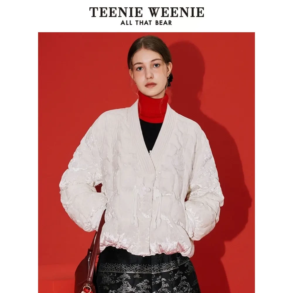 【云锦联名】TeenieWeenie小熊女装25设计感盘扣羽绒服TTJD251101L