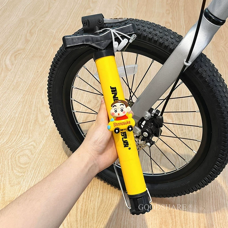 自行车打气筒家用不锈钢可爱卡通蜡笔小新电动车摩托车高压充气泵