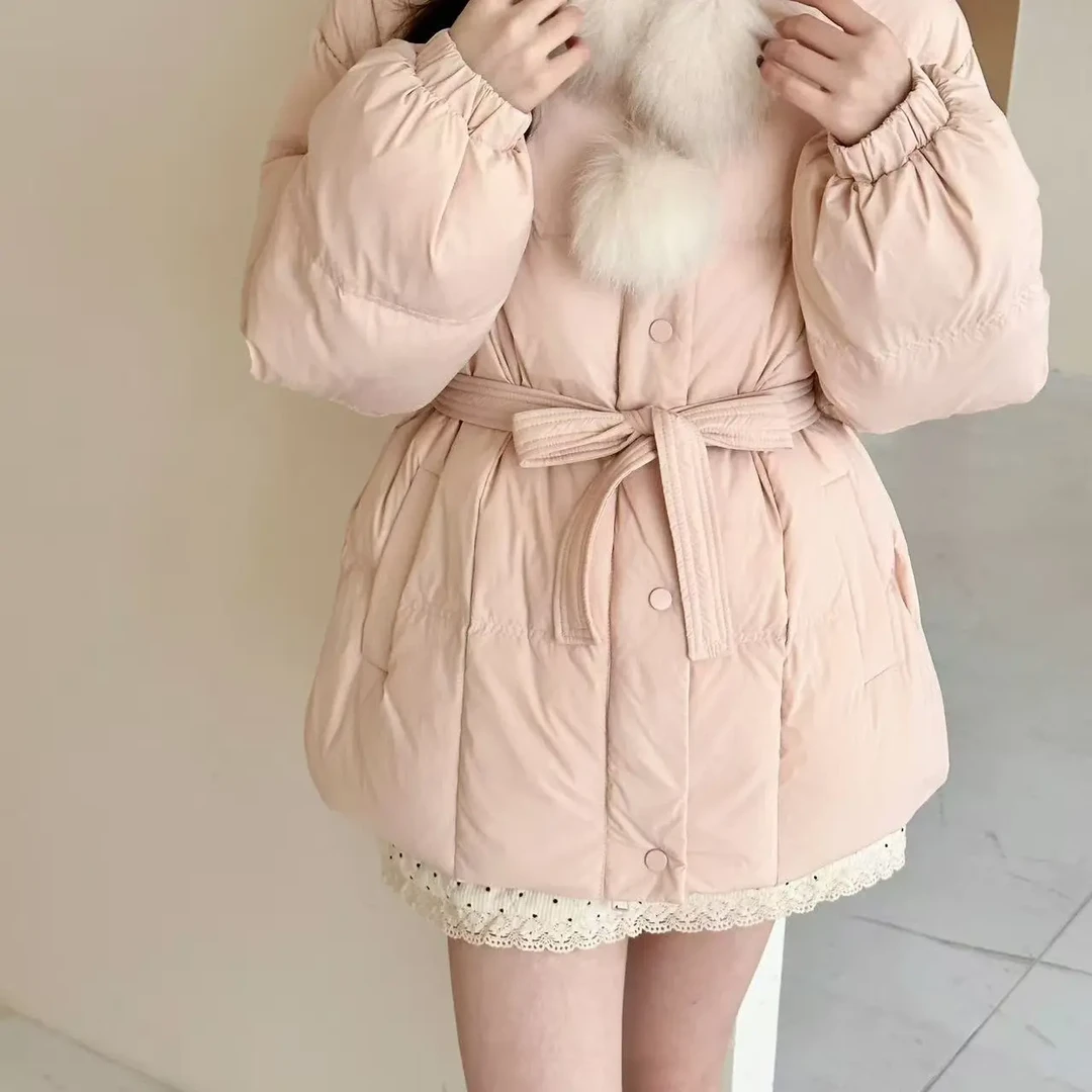 散口袖常规款女宽松型修身羽绒服中长款短款女士保暖