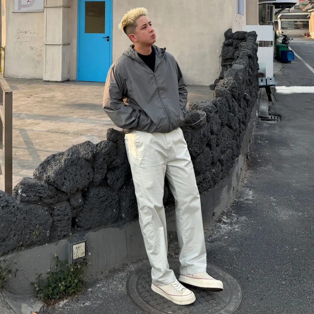 KUZ/夏季薄款弹力直筒休闲长裤户外防晒凉感吸湿速干运动裤男抽绳