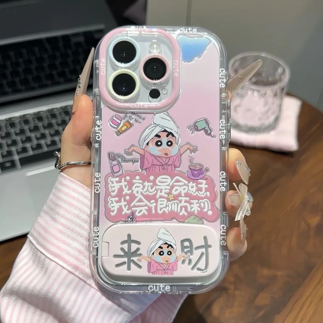 命好来财小新镜子支架适用苹果16/15pro手机壳华为vivo小米15oppo