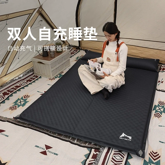狼行者自动充气床垫打地铺睡垫野营防潮垫户外露营气垫床帐篷地垫