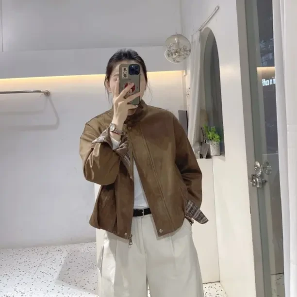 立领气质鹿皮绒外套88013