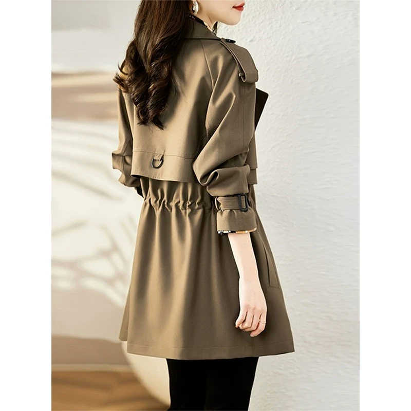 韩版中长款风衣外套女秋冬季2025年新款高级感加绒加厚保暖大衣潮