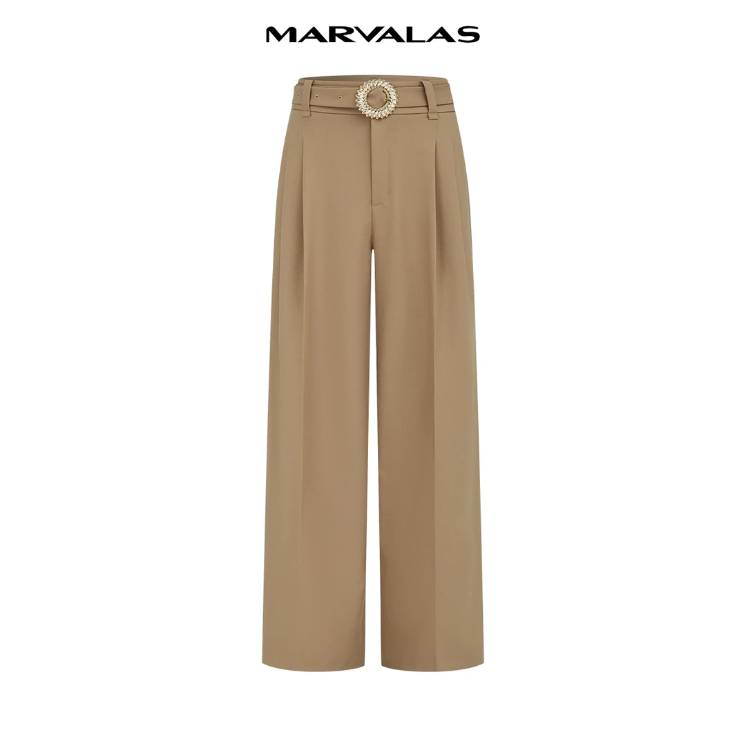 【曼德诗】纯色时尚套装春装新款设计感收腰两件套女M102308396