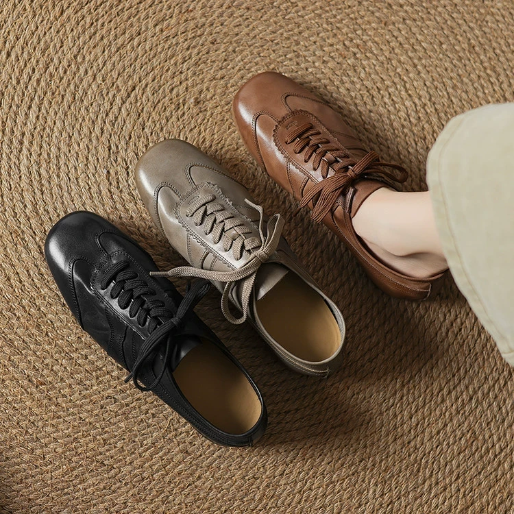 2025春季新款平跟纯色深口舒适好穿柔软圆头女青年平底时尚休闲鞋