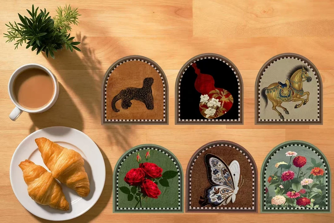 法式复古防滑浪漫餐桌垫复古风美式家用创意碗垫时尚创意防烫防水